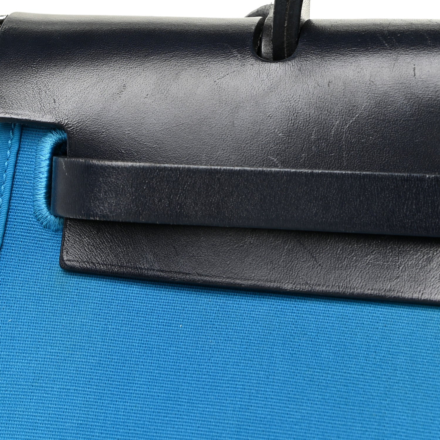 Hermes Vache Hunter Toile Herbag Zip 31 PM Bleu Zanzibar Bleu Indigo 17 of 25