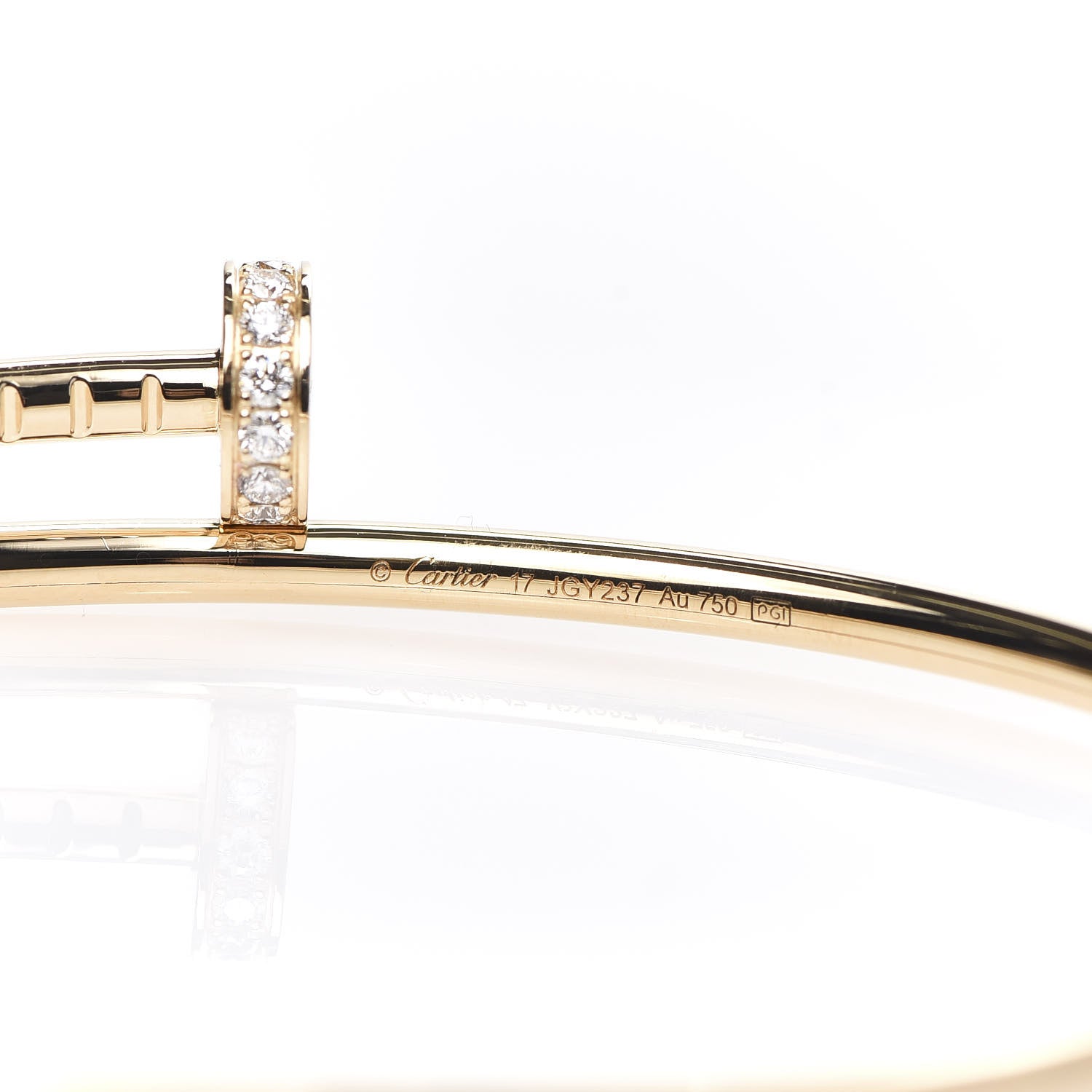 Cartier 18K Yellow Gold Diamond Small Juste Un Clou Bracelet 17 4 of 6