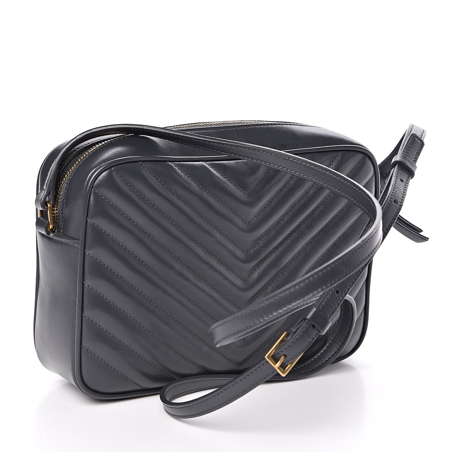 Saint Laurent Calfskin Matelasse Monogram Lou Camera Bag Dark Smog 3 of 12