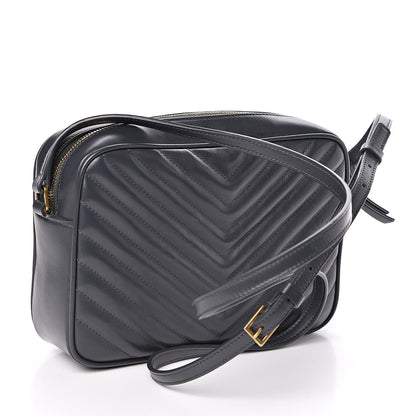 Saint Laurent Calfskin Matelasse Monogram Lou Camera Bag Dark Smog 3 of 12