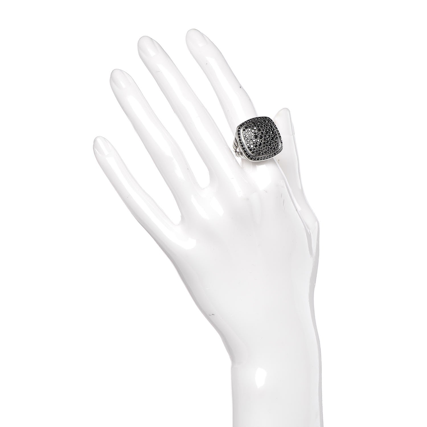 David Yurman Sterling Silver Black Diamond 17mm Albion Ring 48.5 4.75 2 of 6