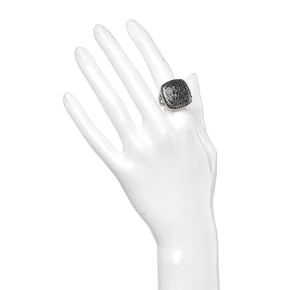 David Yurman Sterling Silver Black Diamond 17mm Albion Ring 48.5 4.75 2 of 6