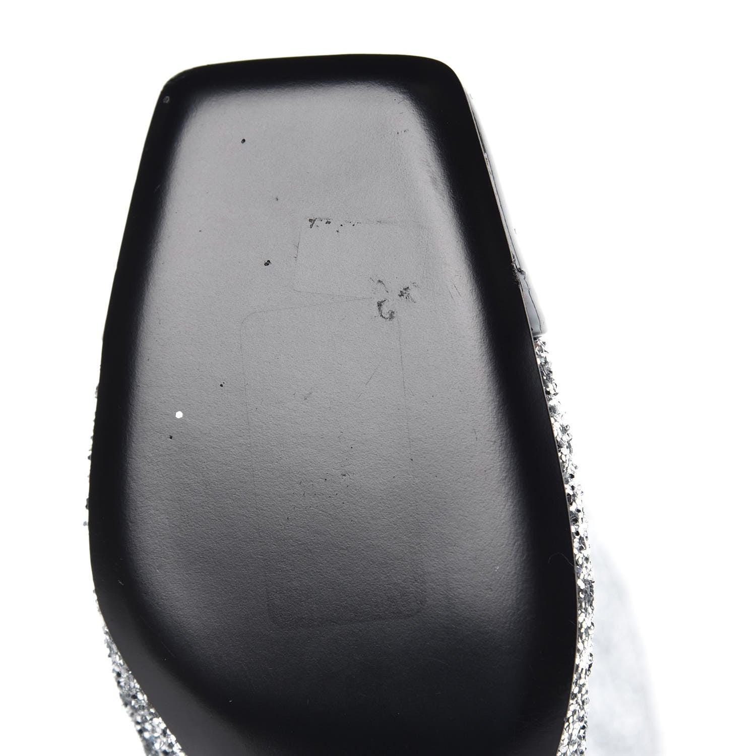 Chanel Glitter Patent Calfskin Cap Toe Fantasy High Boots 38.5 Silver Black 7 of 8