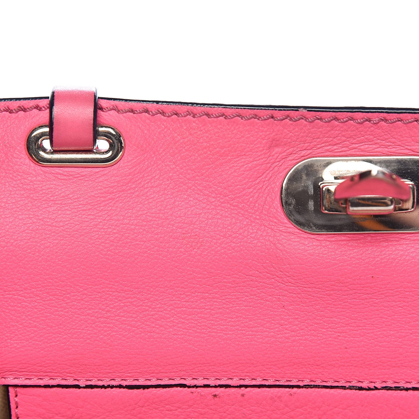 Vitello Small Rockstud Tote Fuxia Fluo