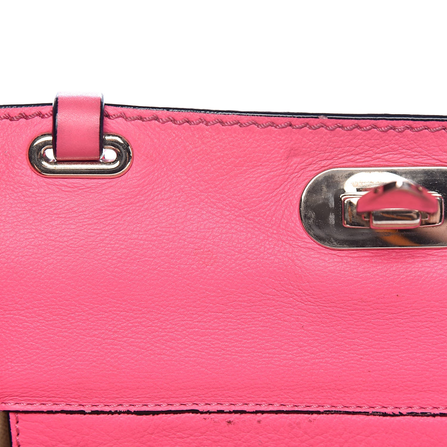 Valentino Garavani Vitello Small Rockstud Tote Fuxia Fluo 19 of 19