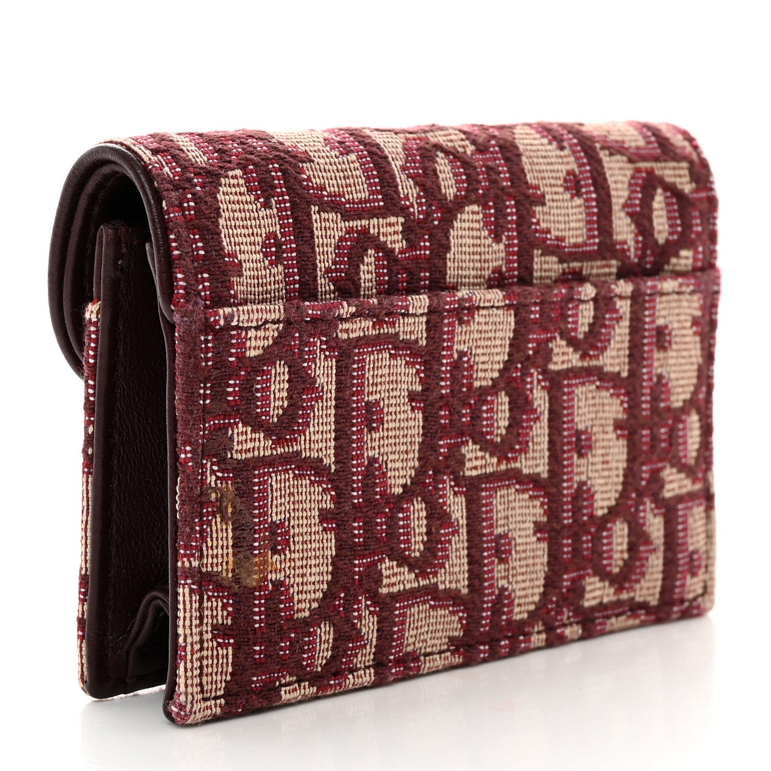 Christian Dior Oblique Saddle Card Holder Bordeaux 3 of 11