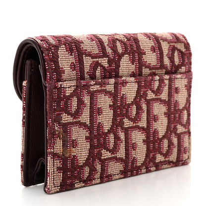 Christian Dior Oblique Saddle Card Holder Bordeaux 3 of 11