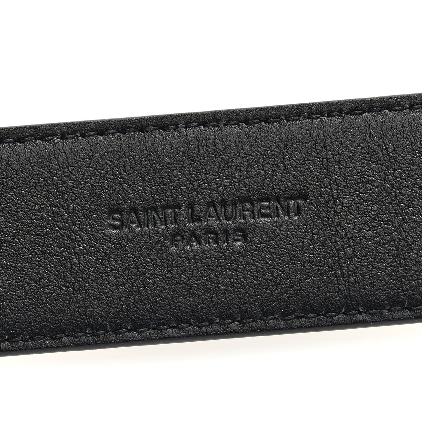 Grained Calfskin Monogram Cassandre Square Buckle Belt 85 34 Black