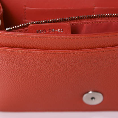 Christian Dior Grained Calfskin Diorama Wallet on Chain Pouch Red 8 of 13