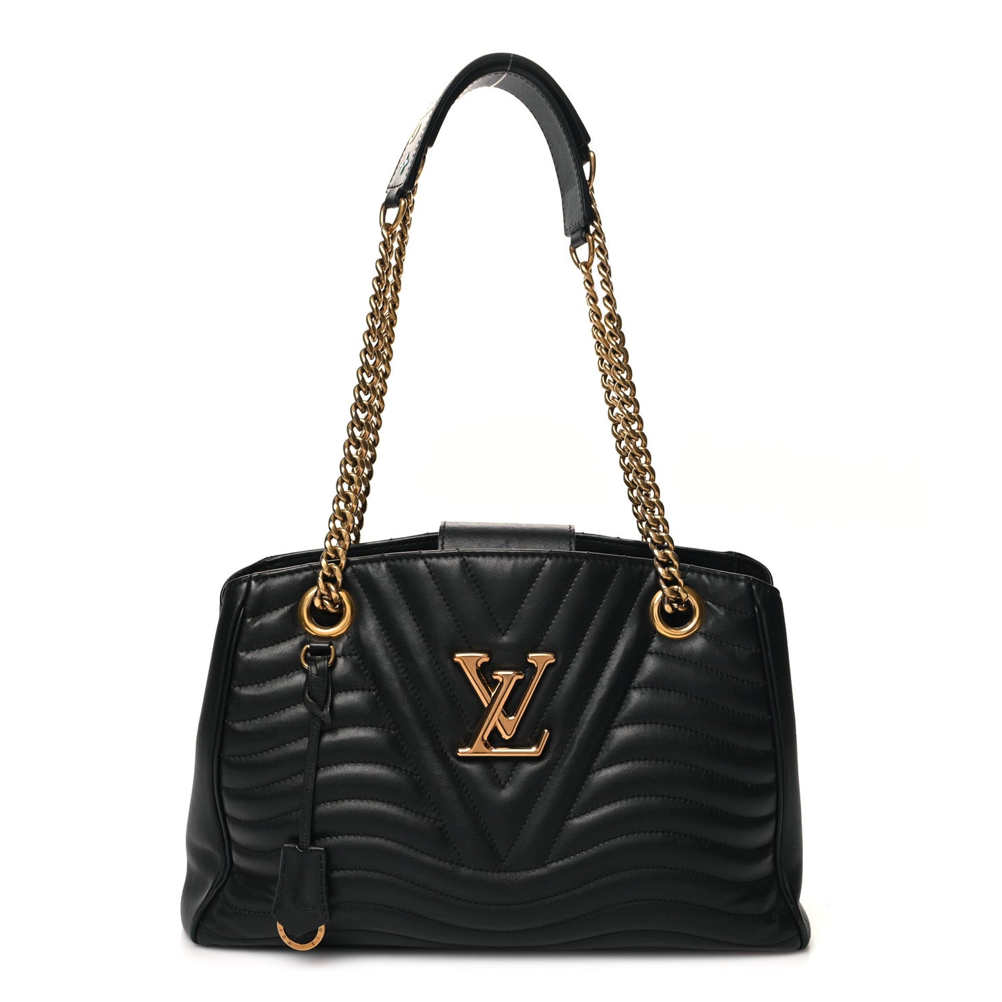 Calfskin New Wave Chain Tote Black