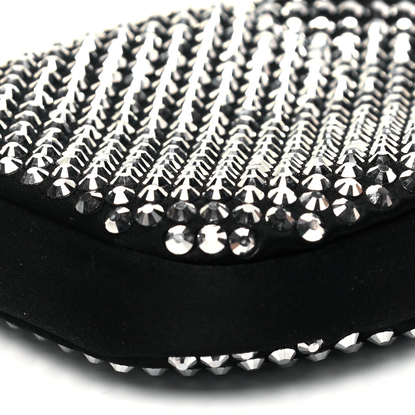 Satin Crystal Zip Phone Case Crossbody Bag Black