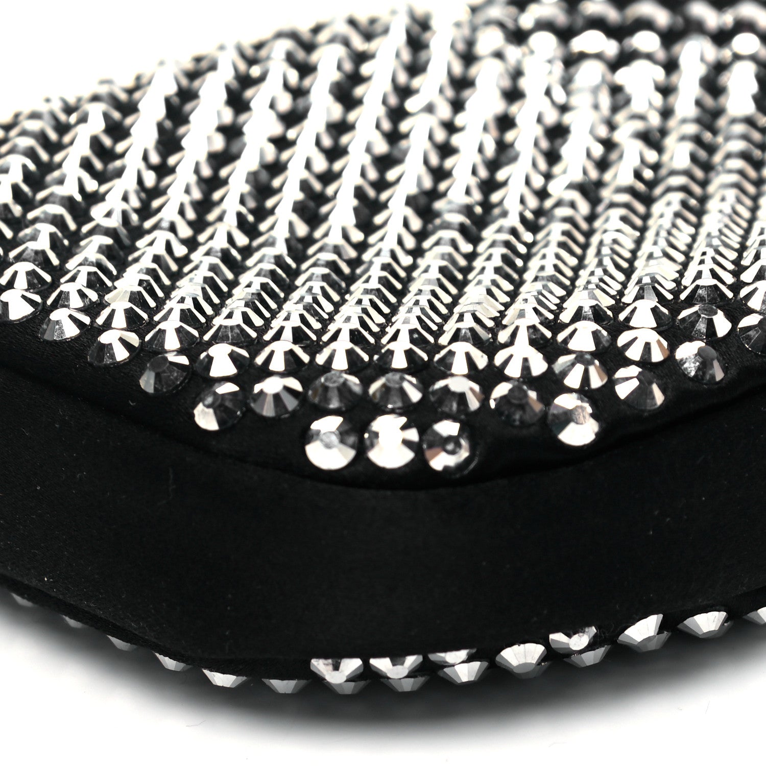 Prada Satin Crystal Zip Phone Case Crossbody Bag Black 7 of 7