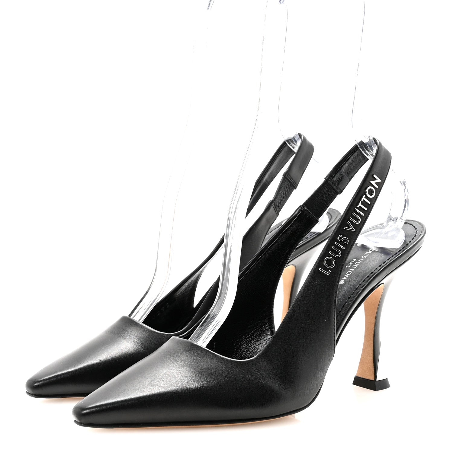 Louis Vuitton Calfskin Slingback Pumps 37.5 Black 4 of 9