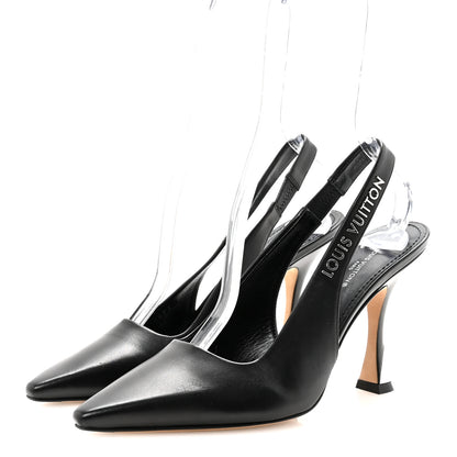 Louis Vuitton Calfskin Slingback Pumps 37.5 Black 4 of 9