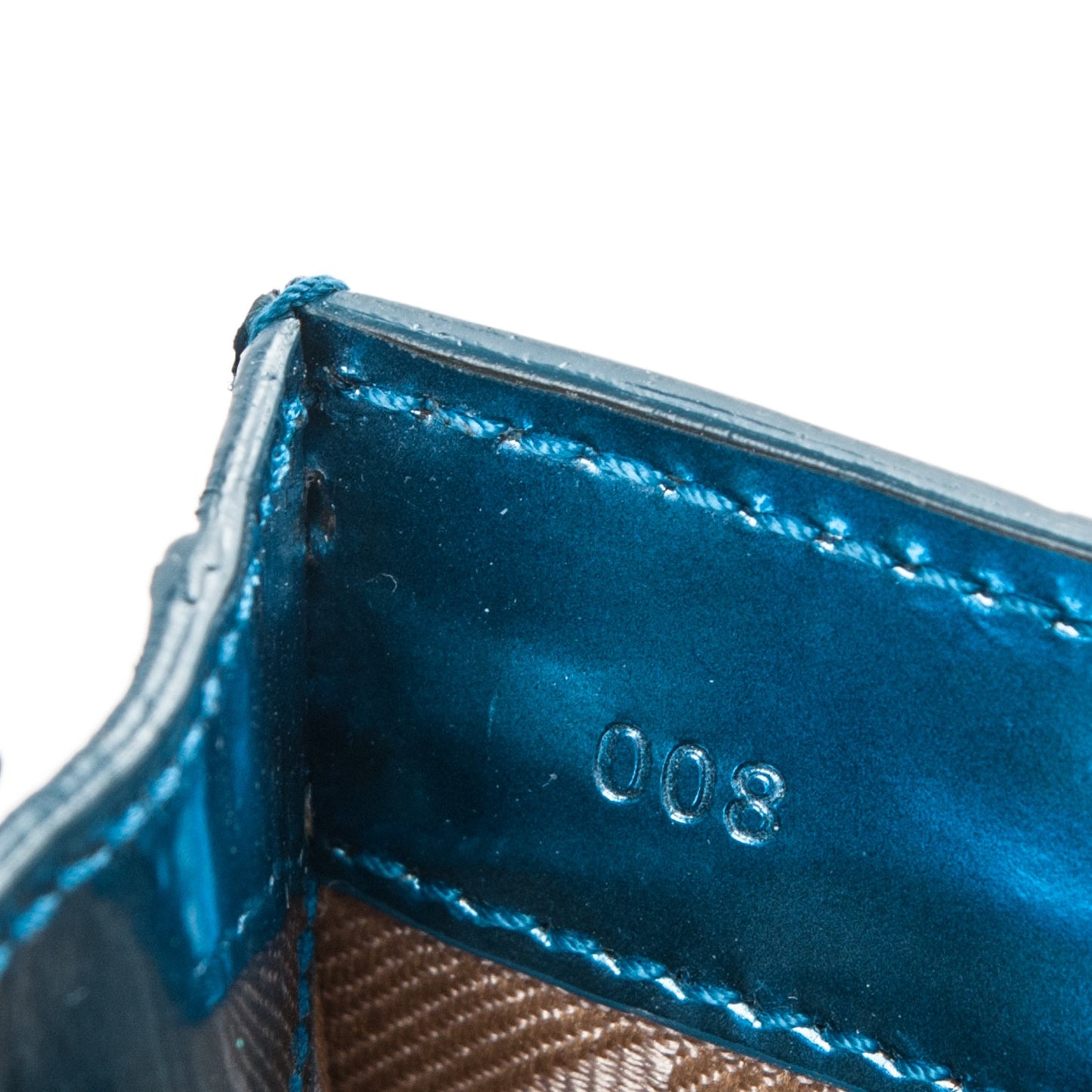 Metallic Patent PS11 Classic Shoulder Bag Ocean Blue