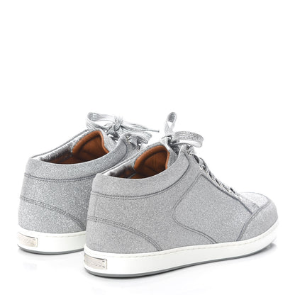 Jimmy Choo Glitter Miami Sneakers 38 Silver 4 of 11