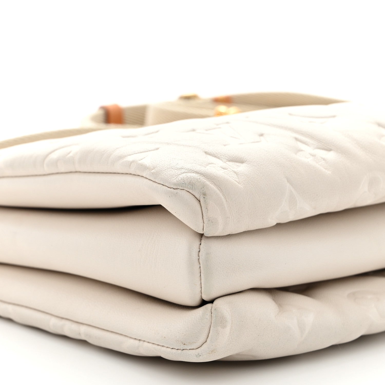Louis Vuitton Lambskin Embossed Monogram Coussin PM Cream 10 of 13