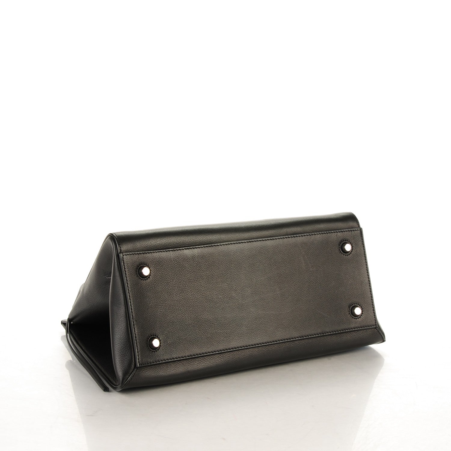 Celine Drummed Calfskin Large Edge Shoulder Bag Black 5 of 9