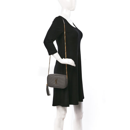 Saint Laurent Grain De Poudre Matelasse Monogram Mini Lou Camera Bag Fog 2 of 9