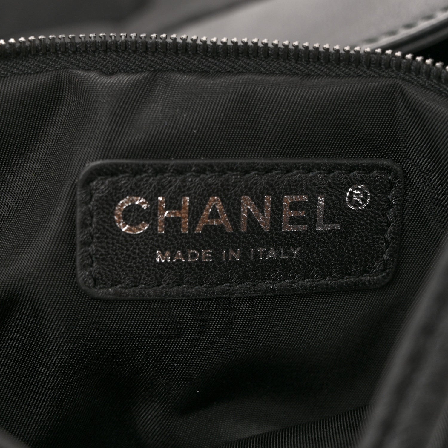 Chanel Nylon Calfskin CC Beach Tote Black 7 of 12