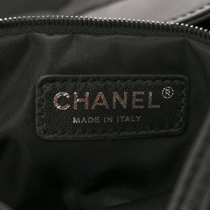 Chanel Nylon Calfskin CC Beach Tote Black 7 of 12