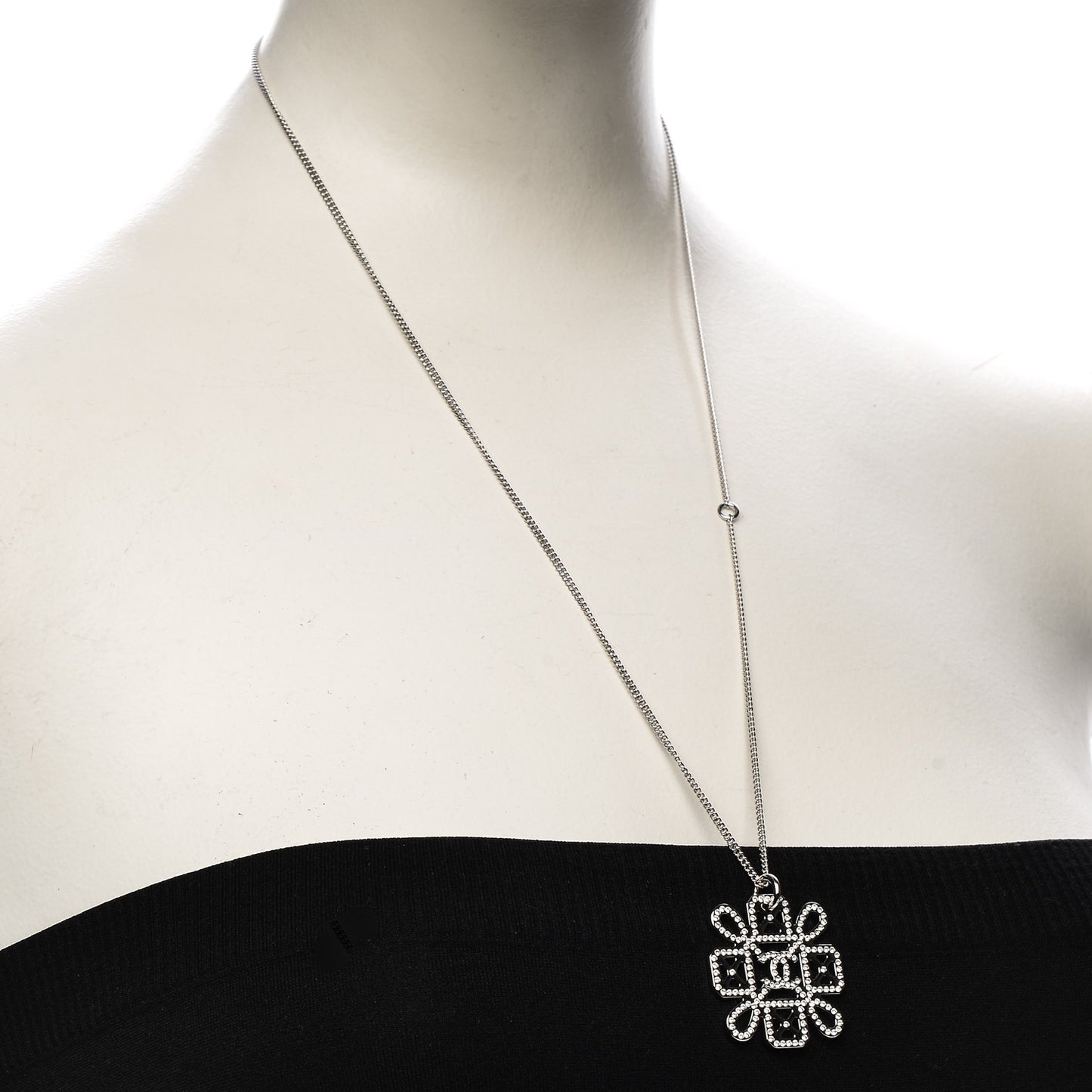 Crystal CC Necklace Silver
