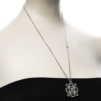 Chanel Crystal CC Necklace Silver 2 of 4