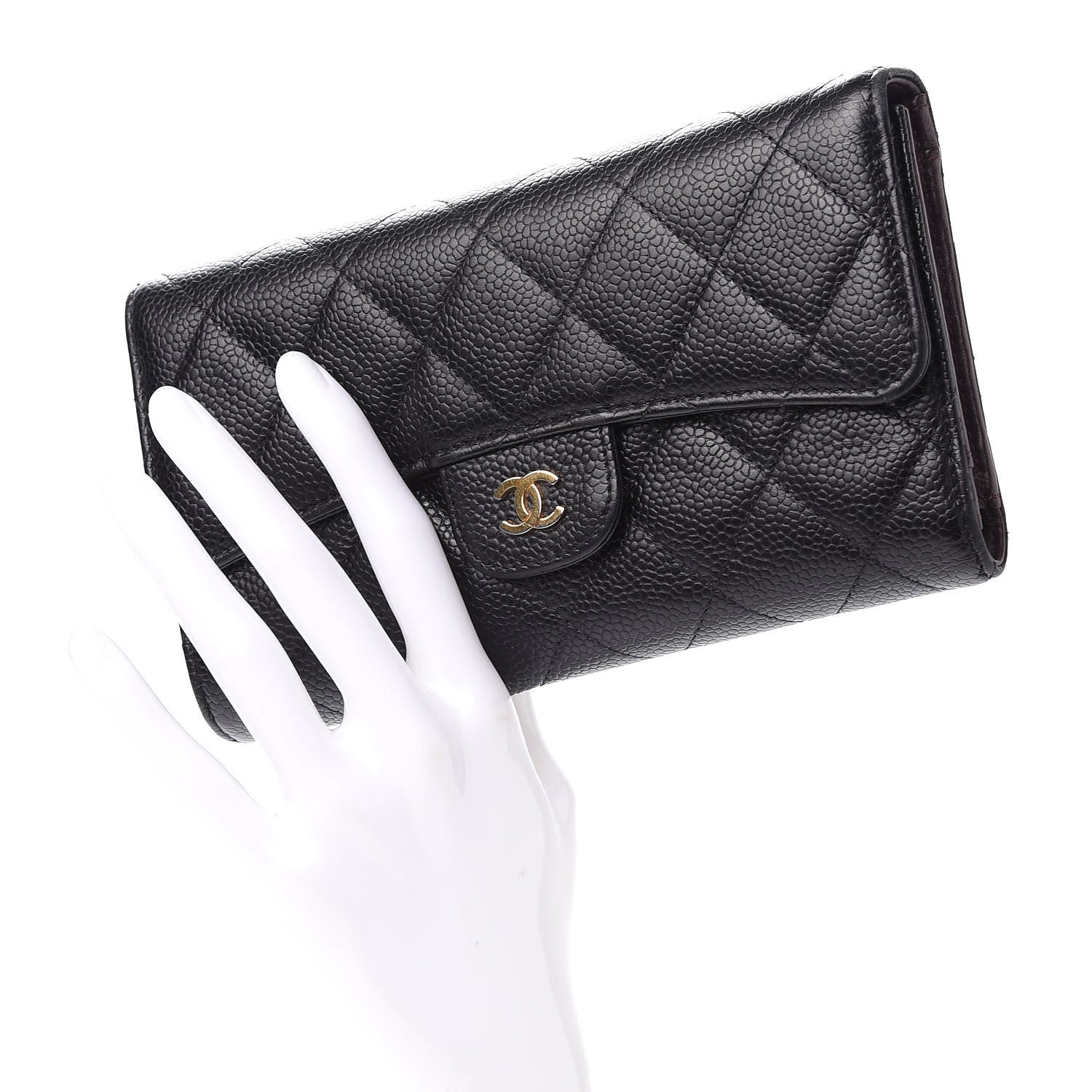 Chanel Caviar Quilted Large Flap Wallet Black 2 of 13