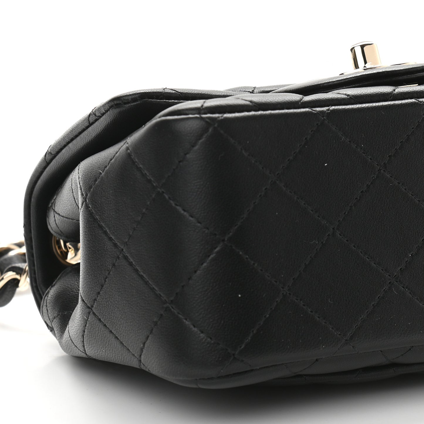 Lambskin Quilted Mini Square Flap Black