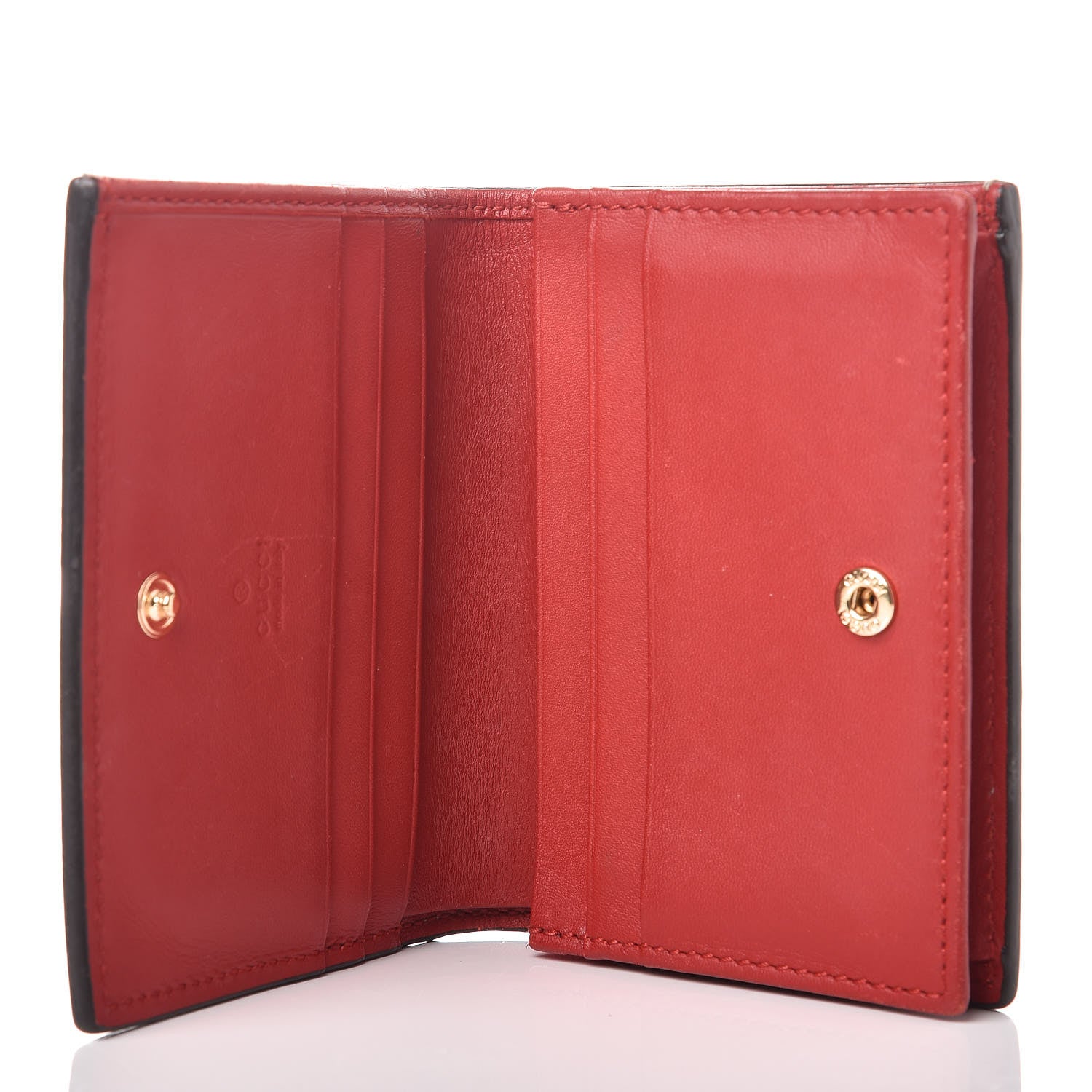 Gucci GG Supreme Monogram Blooms Card Case Beige Blue Navy Hibiscus Red 5 of 8