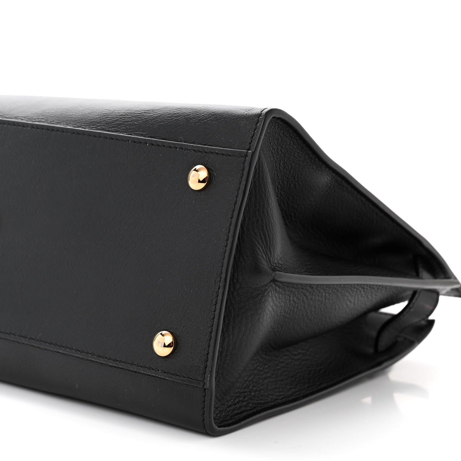 Versace Grained Calfskin Large Virtus Top Handle Shoulder Bag Black 9 of 12