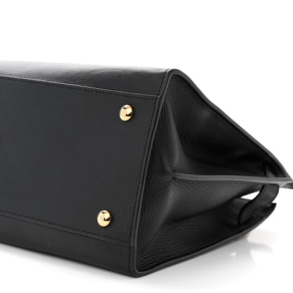 Versace Grained Calfskin Large Virtus Top Handle Shoulder Bag Black 9 of 12