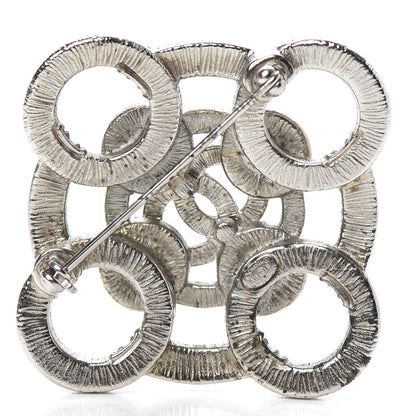 Chanel Pearl Crystal CC Brooch Silver 3 of 5