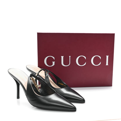 Gucci Malaga Kid 85mm Slingback Pumps 40 Black 10 of 10