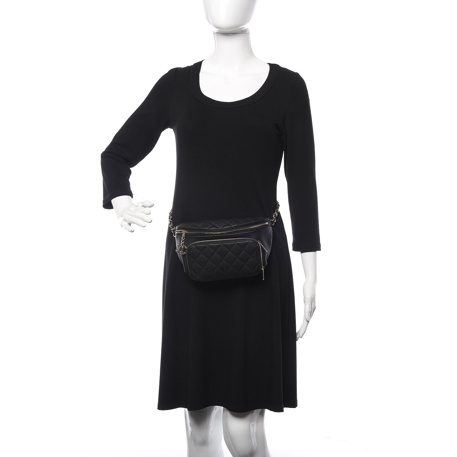 Chanel Caviar Quilted Business Affinity Waist Belt Bag Black 2 of 9