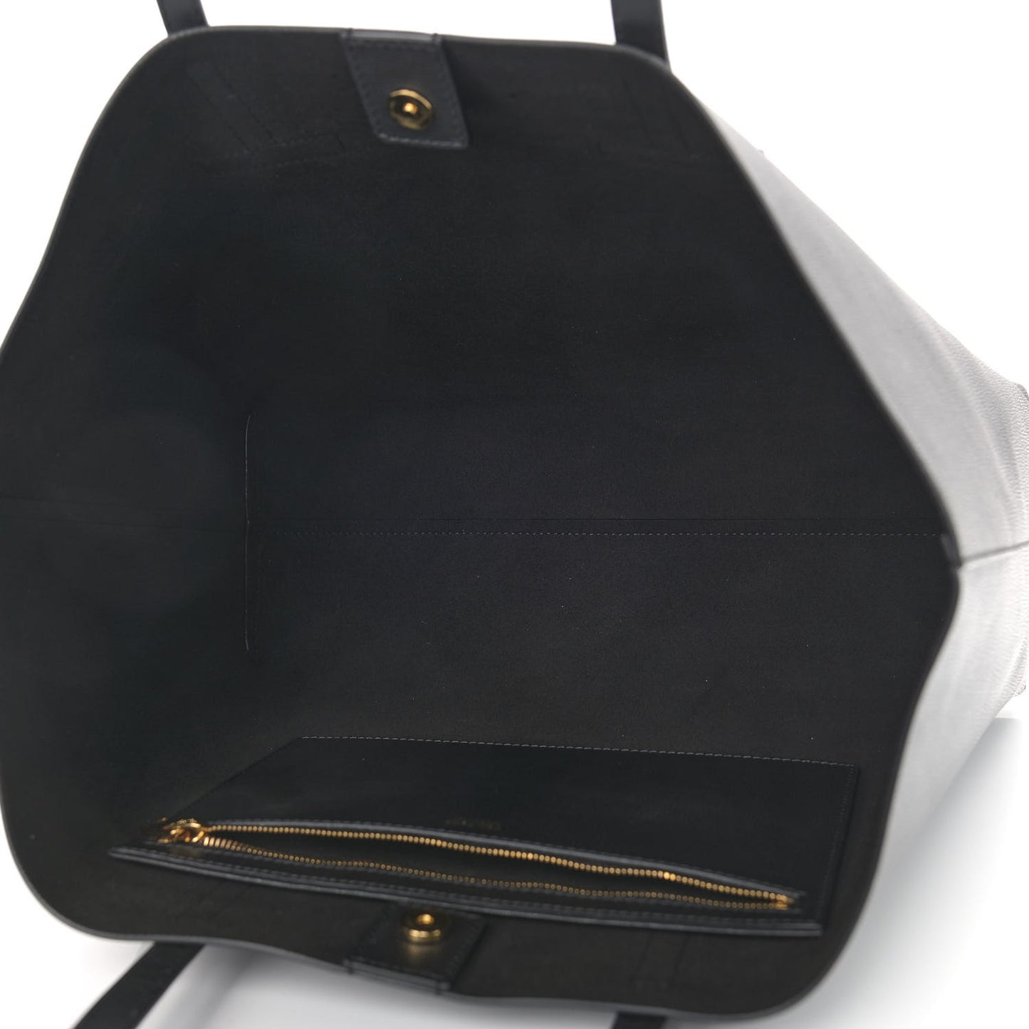 Grained Calfskin Small T Tote Black