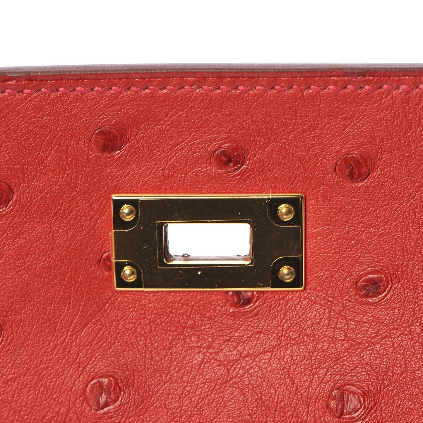 Ostrich Kelly Longue Wallet Rouge Vif