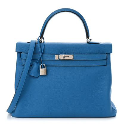 Hermes Togo Kelly Retourne 35 Bleu Zanzibar 1 of 11