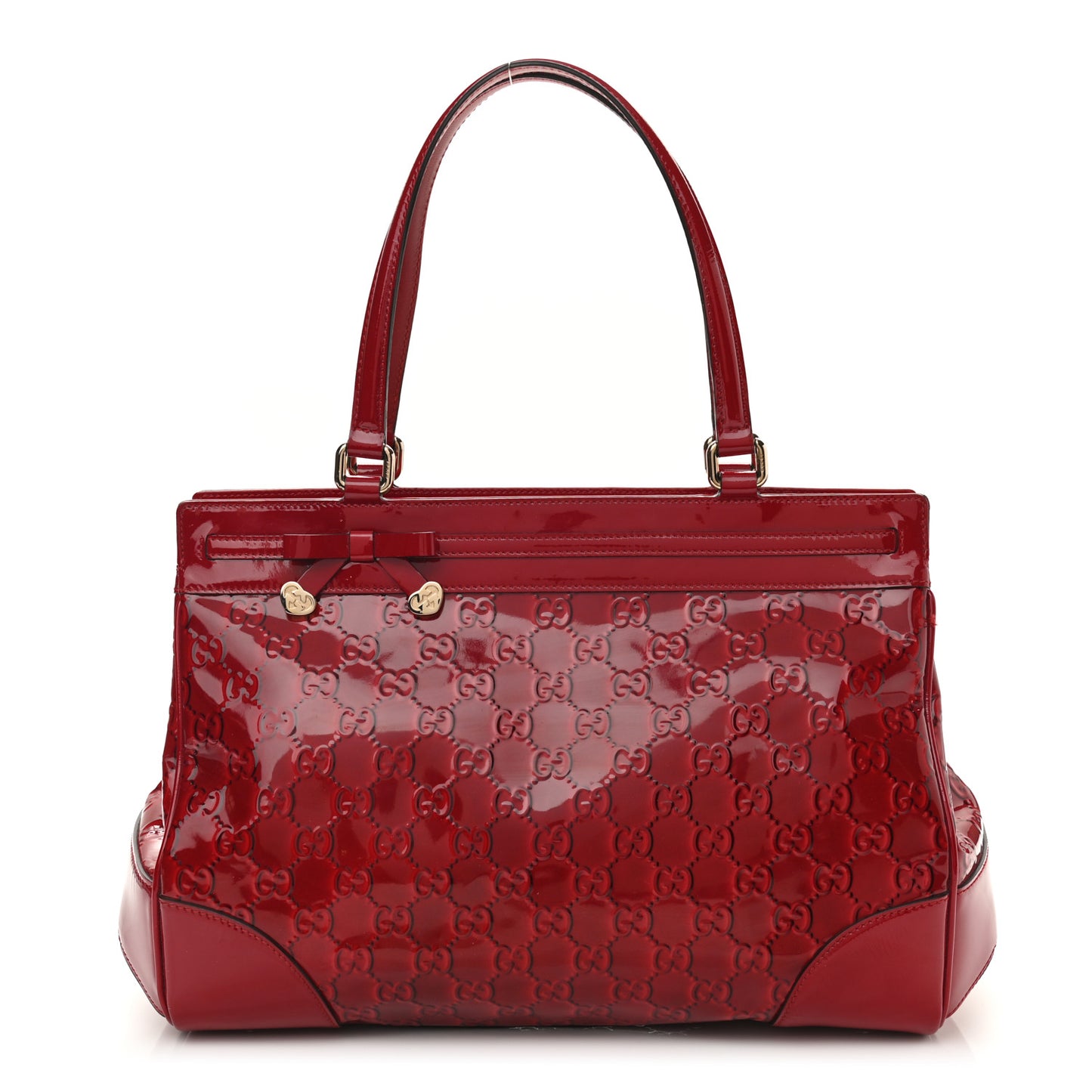 Patent Guccissima Medium Mayfair Tote Red