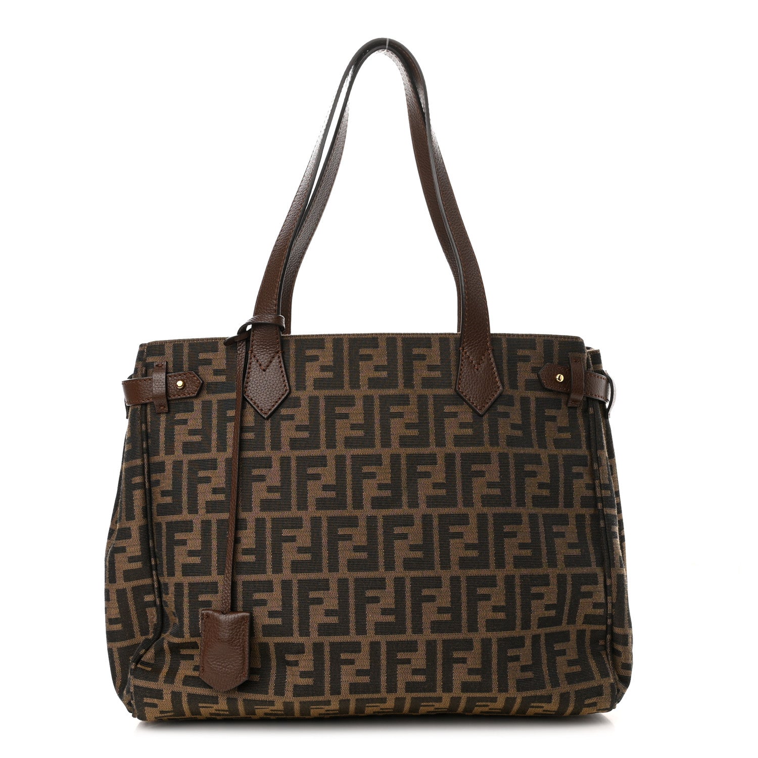 Fendi Zucca Vitello Artic Tote Tobacco 1 of 10