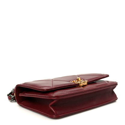 Chanel Lambskin Quilted Chanel 19 Wallet On Chain WOC Burgundy 4 of 11