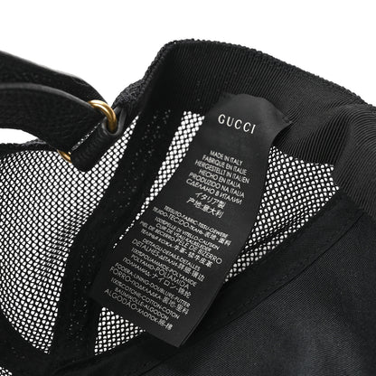 Gucci Grained Calfskin Logo Baseball Hat S Black 7 of 7
