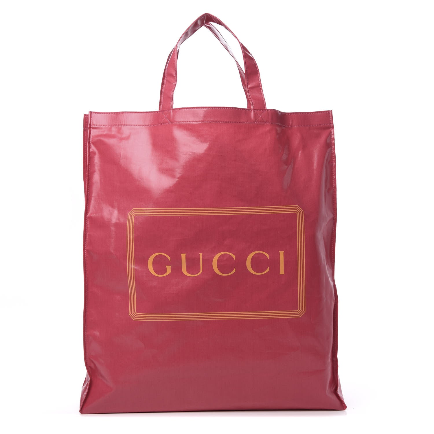 Gucci Patent Canvas Frame Logo Vertical Tote Glam Pink 1 of 10