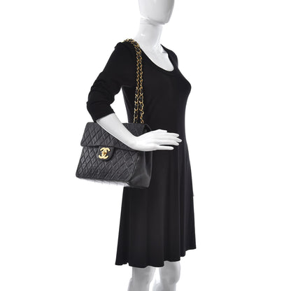 Chanel Lambskin Quilted XL Jumbo Single Flap Black 2 of 12