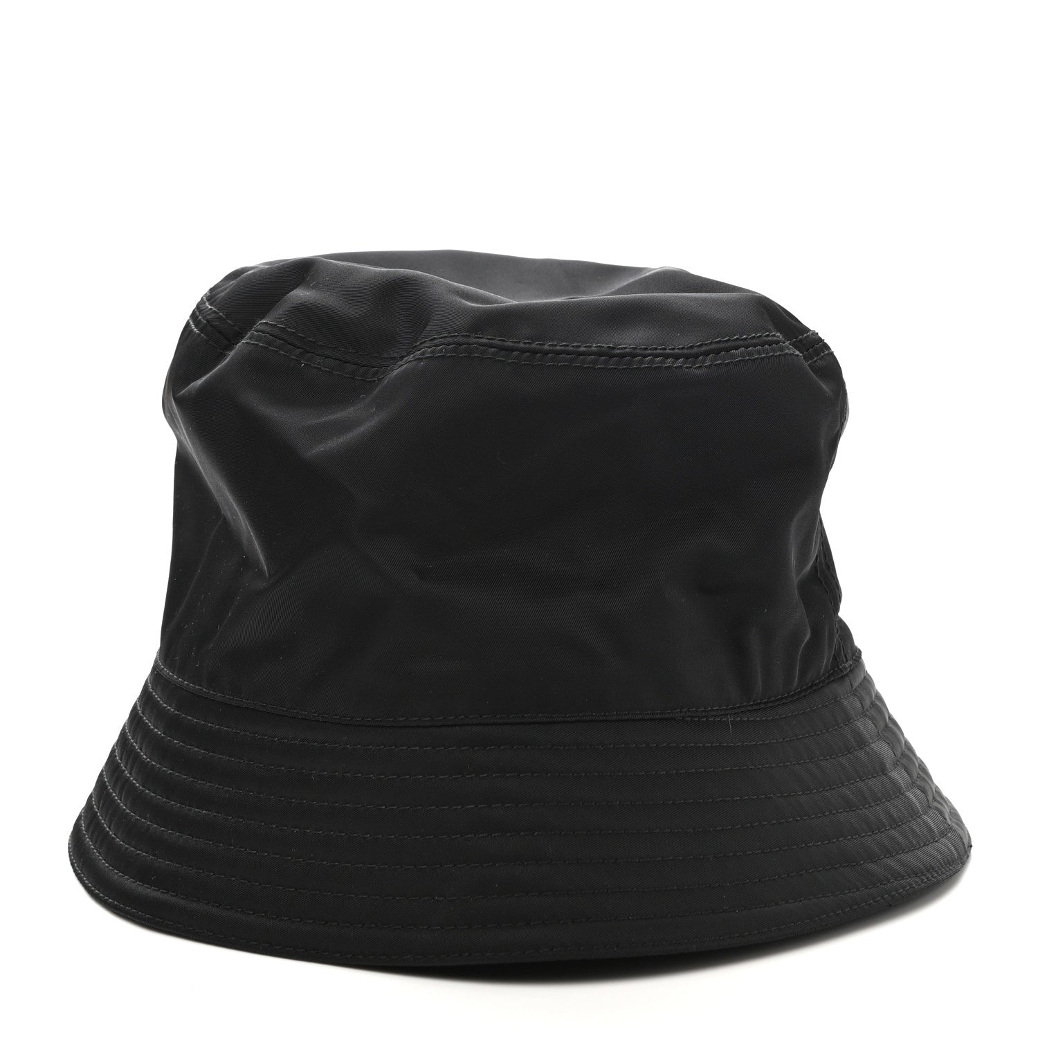 Prada Re-Nylon Metal Triangle Logo Womens Bucket Hat S Black 5 of 8