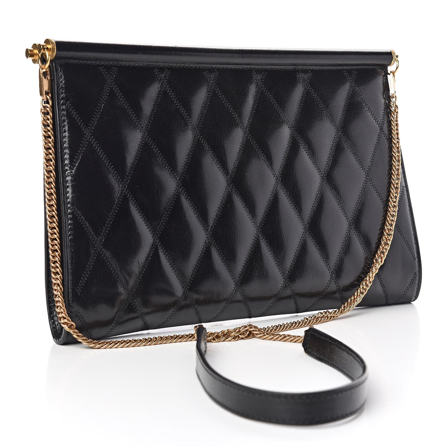 Goatskin Quilted Medium Gem Bag Black