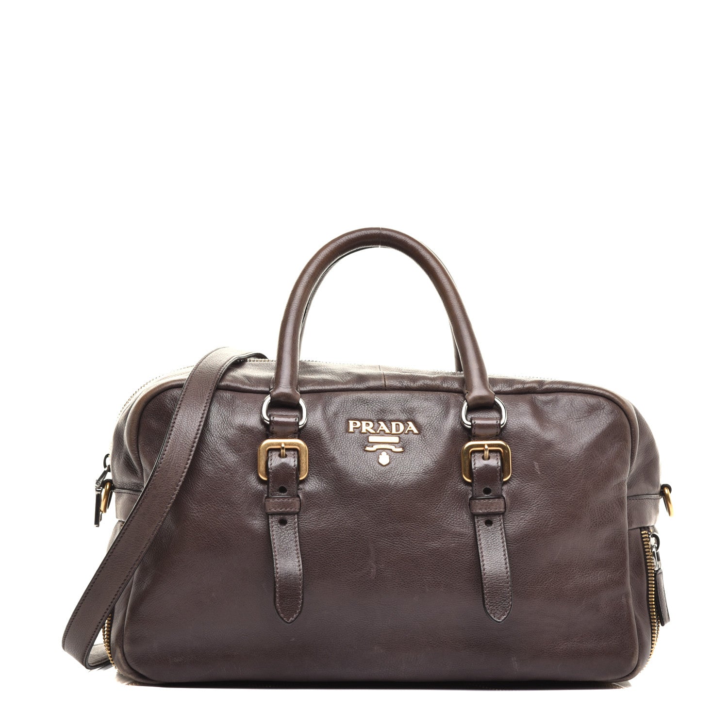 Prada Glace Calfskin Zippers Satchel Ardesia 1 of 8