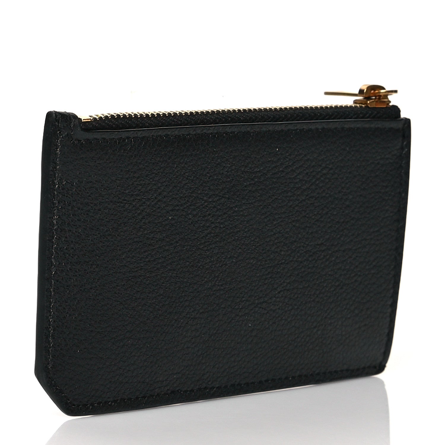 Saint Laurent Grained Calfskin Monogram 5 Fragments Zip Pouch Card Holder Black 3 of 7