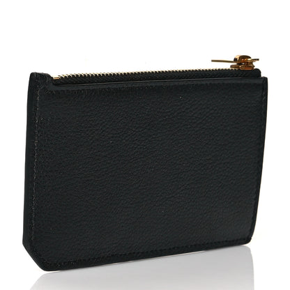 Saint Laurent Grained Calfskin Monogram 5 Fragments Zip Pouch Card Holder Black 3 of 7