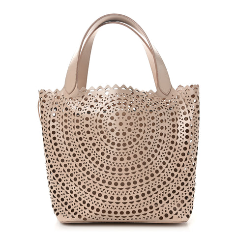 Calfskin Laser Cut Tote Sable